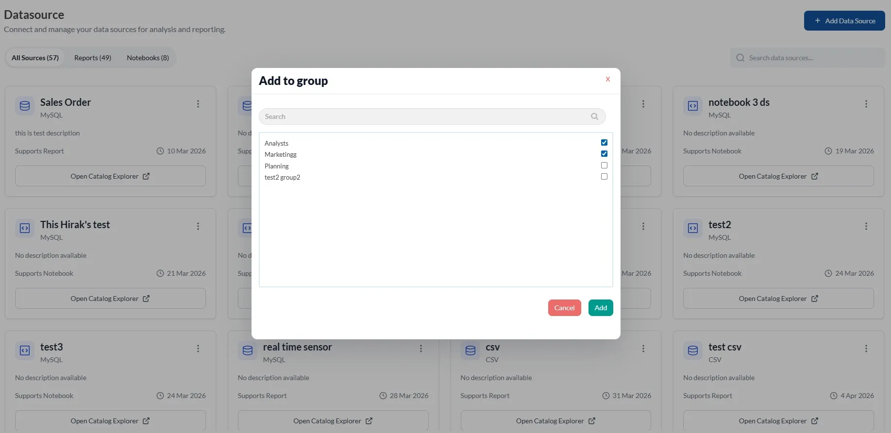 Add Group Data Source