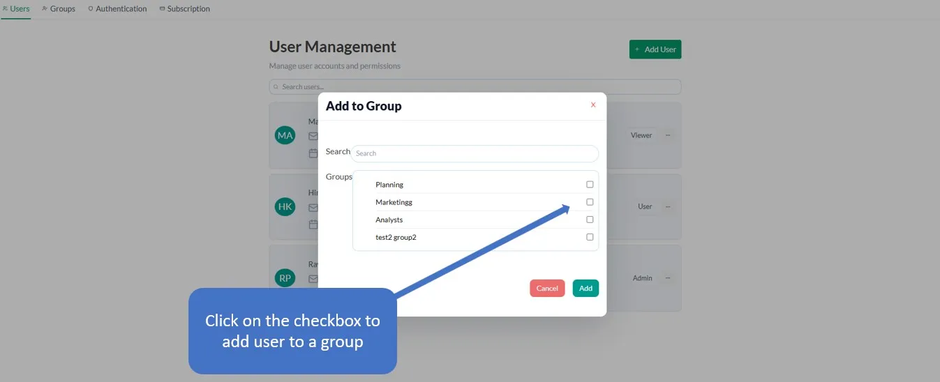 Add user to group